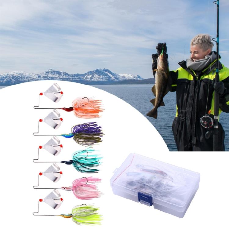 5Pcs Spinnerbait Fishing Lures Freshwater Saltwater Fishing Buzzbait Lure Spinner Baits Swim Jigs Lures Fishing Lure