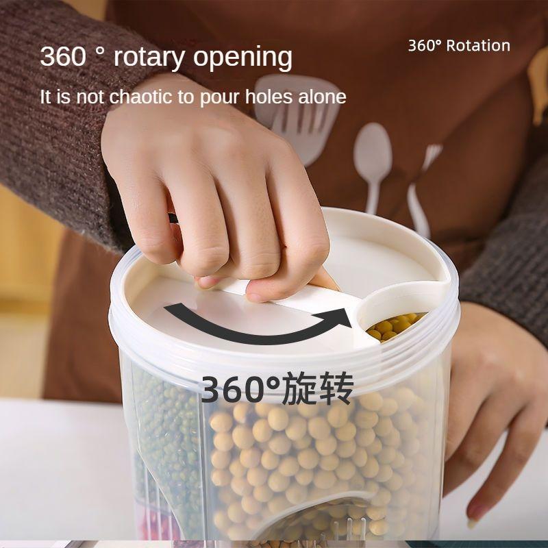 Aufbewahrungsbox für Lebensmittel, unterteilt in Vorratsdose für gemischte Körner, Bohnen-Aufbewahrungsbox, Küchen-Aufbewahrungsdose, feuchtigkeitsbeständige Versiegelungsdose für Körner