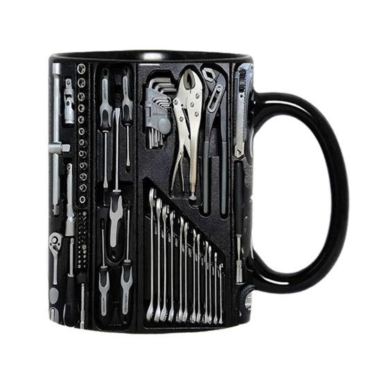 

Ящик для інструментів механіка Кавова кружка 350 мл Керамічна чашка для чаю Гайковий ключ Викрутка Молоток Кружка Унікальний подарунок для інженерів Любителів DIY E