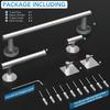 Stainless Steel Bathroom Hardware Kit, Tissue Holder, Bathrobe Hook, Towel Rod, Black Silver Five Piece Set