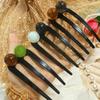 French Twist Pearl Beads Hair Stick Hair Clip Acetate U-Shaped Hairpin Vintage Tortoise Shell Women Hair Bun Pin Headwear