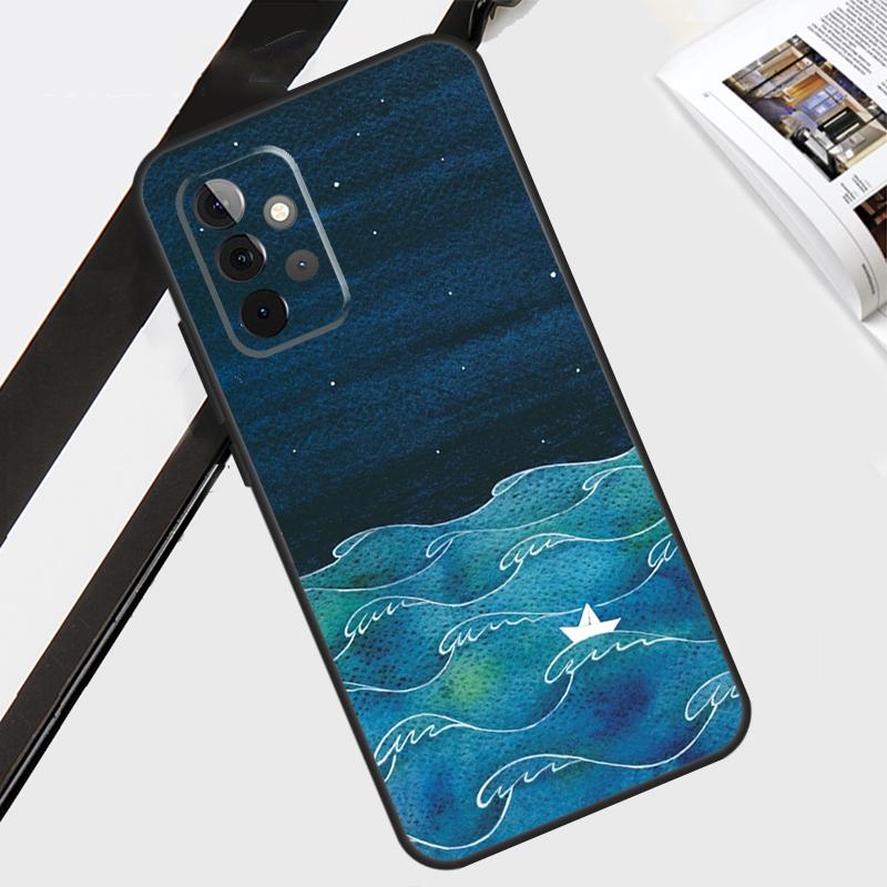 ocean waves sailboat Case For Samsung Galaxy A12 A22 A32 A52 A56 A36 A26 A16 A06 A54 A34 A14 A13 A53 A15 A35 A55