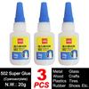 Deli 502 Super Glue Professional Strong Fast Instant Adhesive Cyanoacrylate Hardware Metal Cars Wood Craft Hobby Seconds Bond