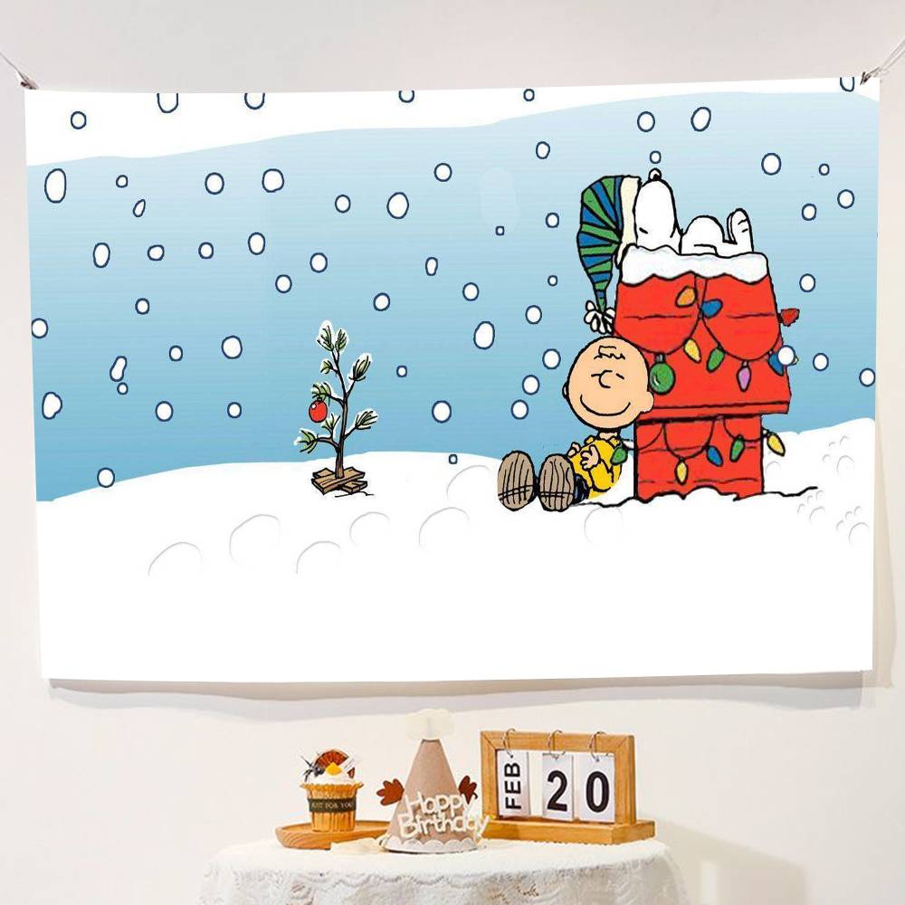 Anime S-Snoopy Cute Cartoon Dog Photography Studio Backdrop Outdoor House Party Decoration Photo Background Curtain Back Drop