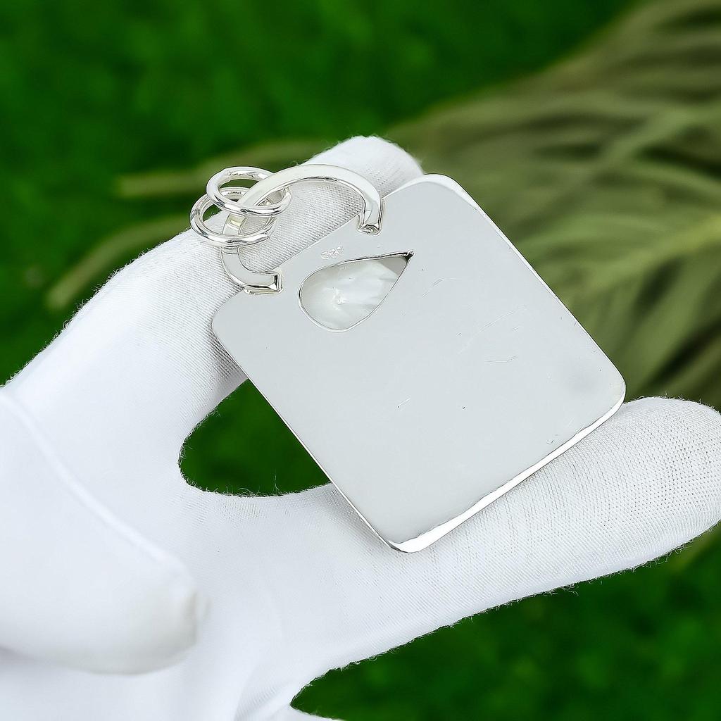 Friendship Day Sale 925 Sterling Silver Scolecite Gemstone Crown Chakra Pendant