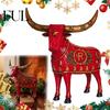 Seasonal Indoor Table Centerpieces Vintage Longhorn Cow Figurine, Rustic Farmhouse Animal Sculpture, Western Desktop Shelf Artistic Embellishments