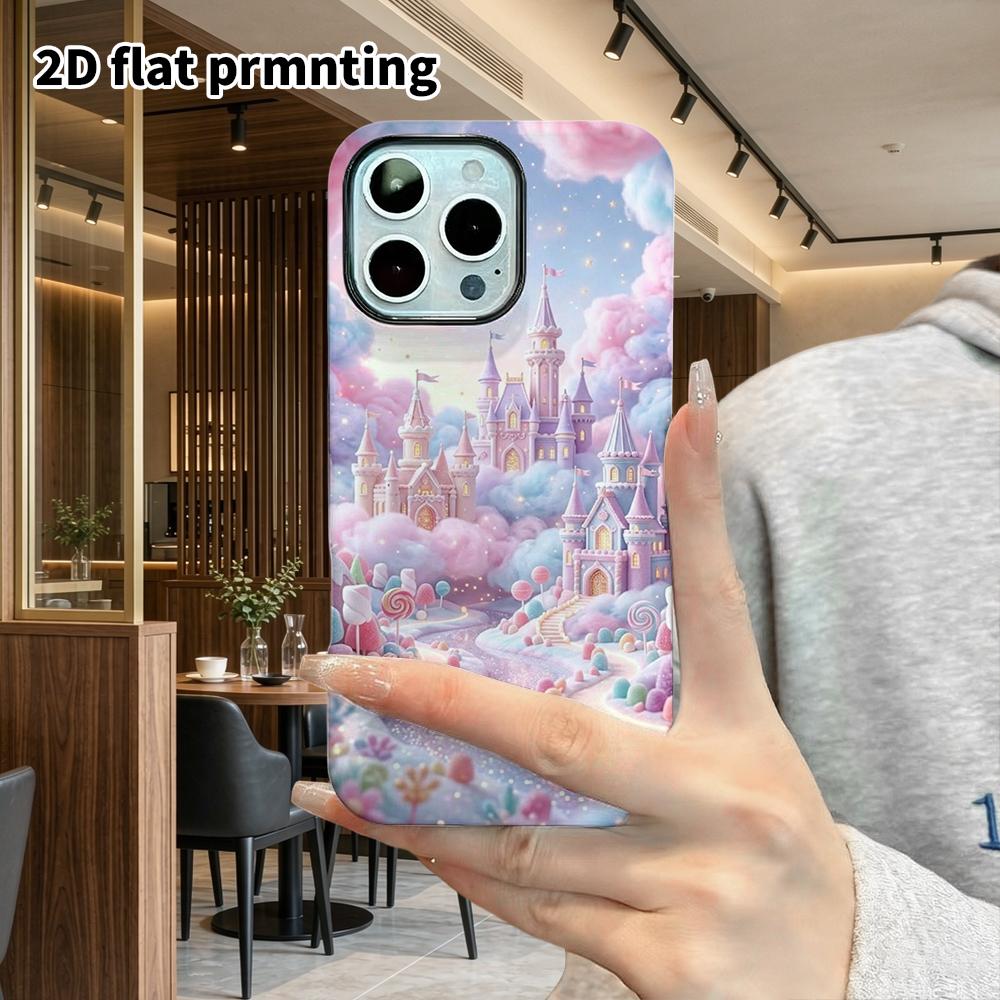 Phone Case: 2D Flat Design Suitable for iPhone 18, 17, 16, 15, 14, 13 Pro Film Protective Case, Couple Style, Candy Castle, Christmas and Halloween Gi