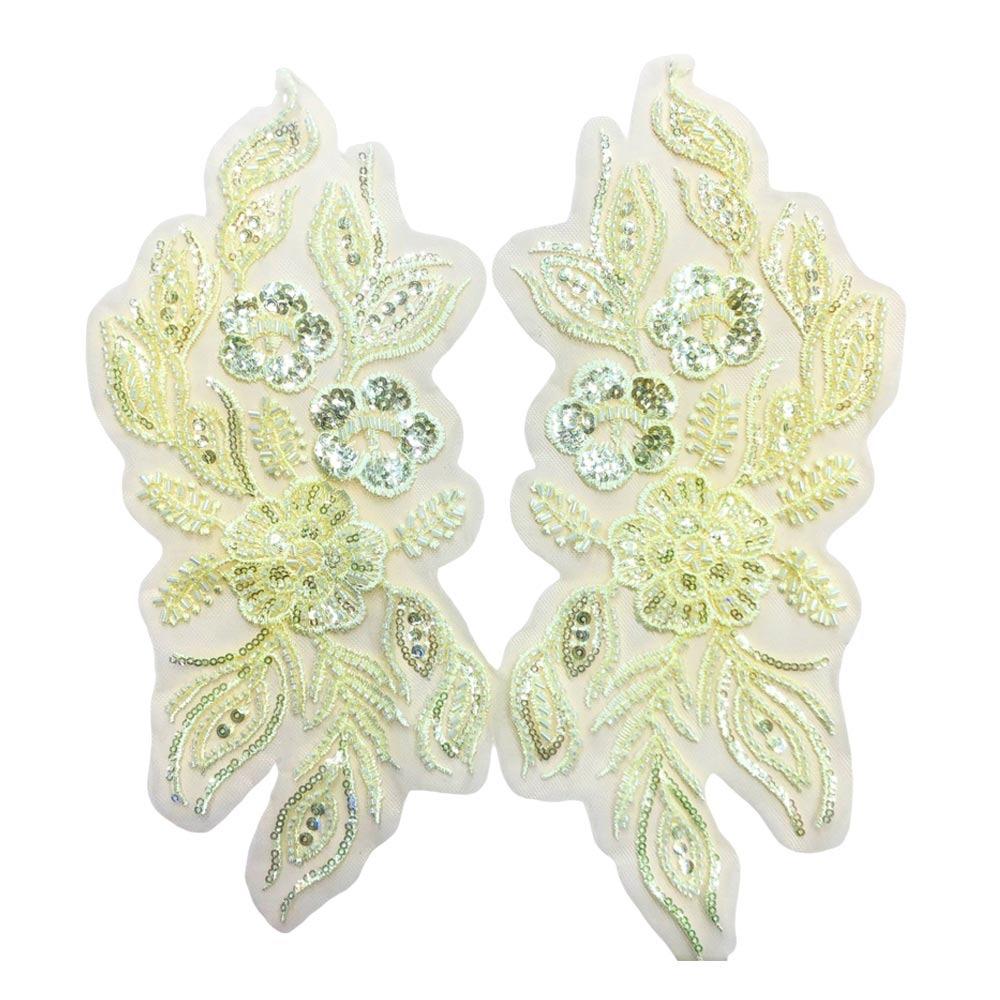 Floral Embroidery Sparkling Lace Accessories Sequined Appliqued Pattern National Style Lace Handmade DIY Material