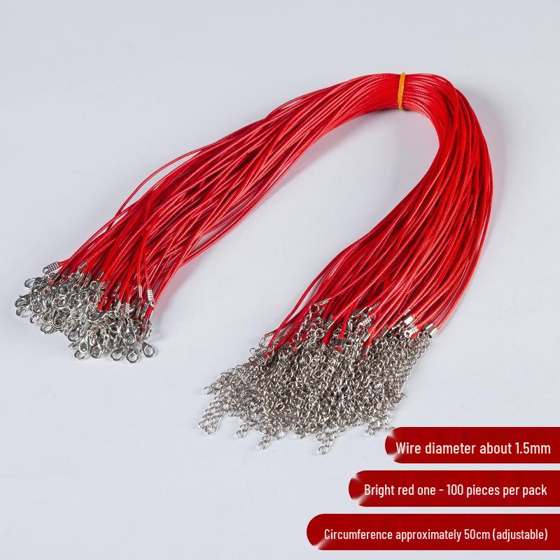 Black Leather Necklace Cord with Lobster Clasp for DIY Jewelry