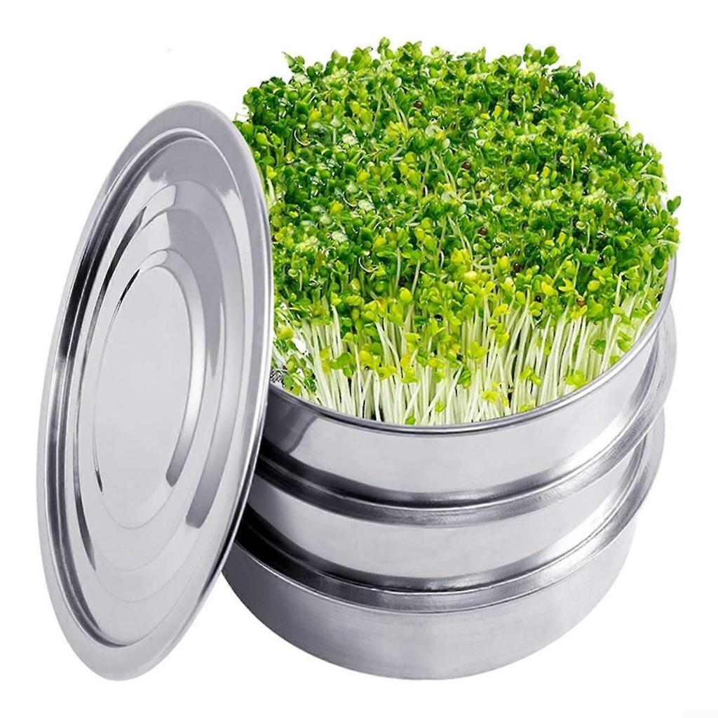 Stainless Steel Sprouting Kit with SpaceSaving Stackable Germination Trays for Gardeners