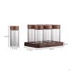 Coffee Bean Storage Set, Tubes, Tea Display Stand, Single Dose with Wooden Holder Glass