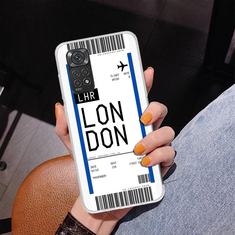 Travel Ticket Label Phnoe Case for Phnoe Case for Xiaomi Redmi Note 15 14 14S 13 Pro Plus 12 12S 11S 11E 10S 10 11T 5G Unique Co