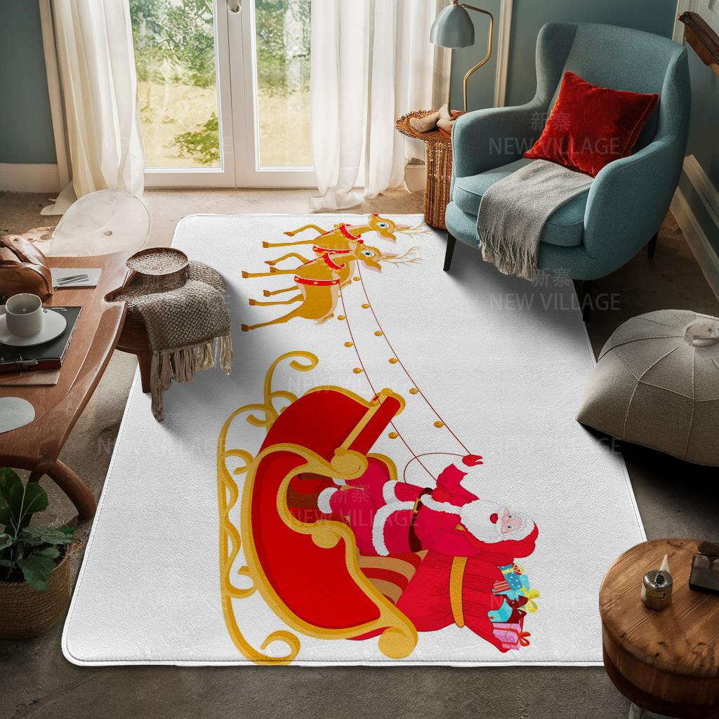House Entrance Carpet Home Door Mat Living Room Bath Foot Bathroom Non-slip Water Absorption Rugs Bath Merry Christmas Winter