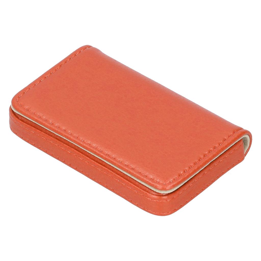 Vis visitkortsetui med magnetlås Bärbar namnkortshållare Gåva för män kvinnor Orange 001#