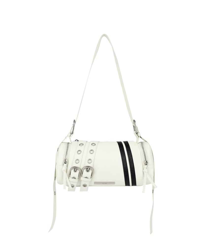 Illigo Line Buckle Cylinder Bag White