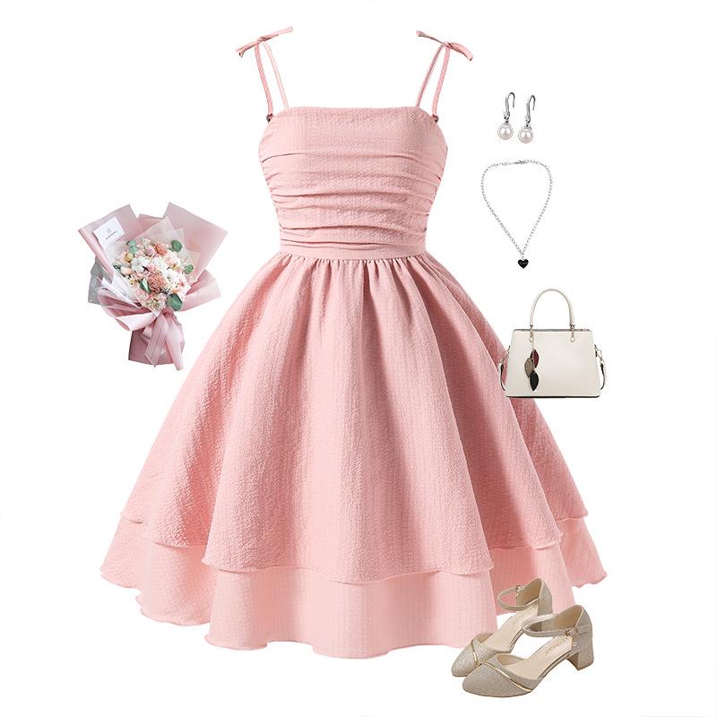 Girls' 2025 Spring/Summer Sling Princess Dress - European & American Style