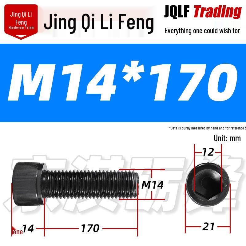 Grade 12.9 Full Thread Hex Socket Head Cap Screws - M3-M14 Black Cylindrical Bolts for Maker Accessories