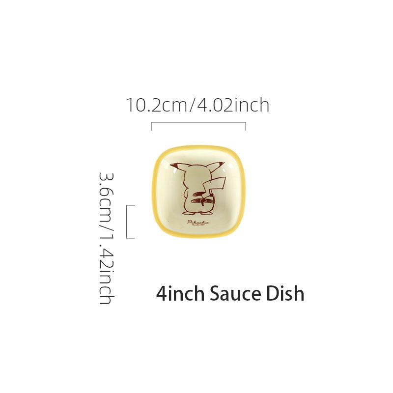 SHUNXIANG Pokémon Keramik Geschirrset Pikachu Cartoon Muster Keramik Schüssel Teller Gericht Speiseteller Mikrowellengeeignet Geschirr