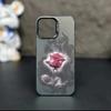 Pink Rose Silver Shell Phone Case for Apple 16/15/14 Pro/15 Pro Max/13/12