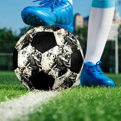 Soccer Ball Colorful Machine Stitched PVC Size 5 Team Training Competition Ready Durable High-Bounce Cool Sports Gift