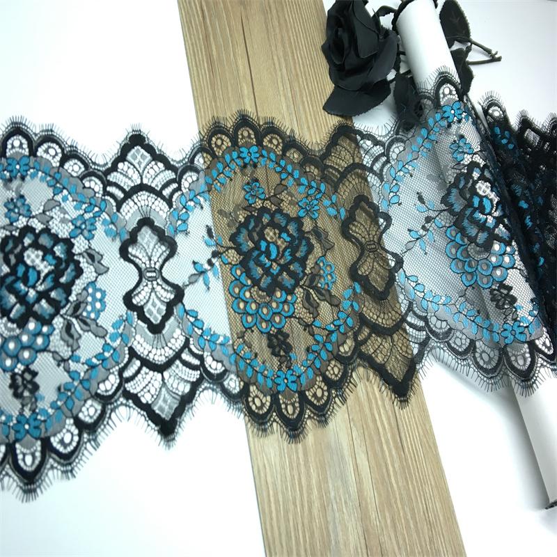 3m X 23cm French Chantilly Lace, Non-stretch Two-tone Eyelash Lace Fabric for Sewing, Bra, Underwear, Lingerie, Dress, Garment, Crafting