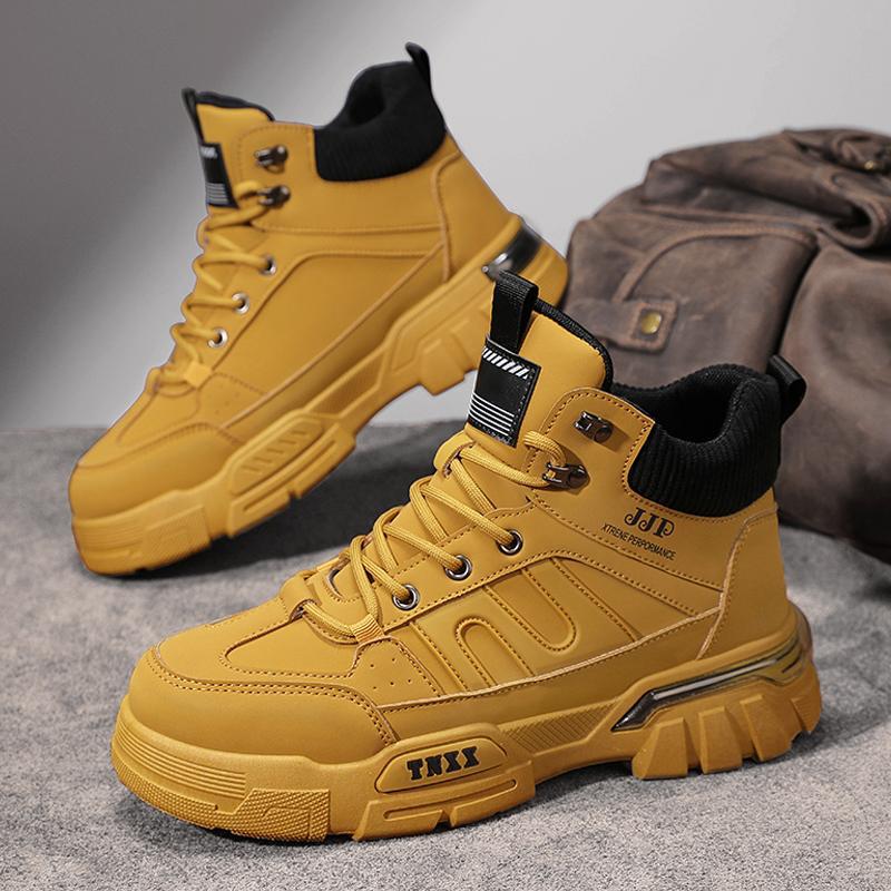 

Мужские рабочие ботинки Мартин осень новые кожаные толстая подошва увеличивающие рост уличные спортивные альпинистские ботинки с высоким голенищем ботинки Мартин мужские ботинки 44