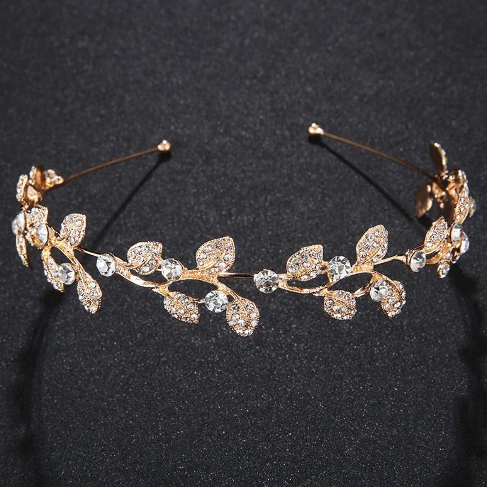 Zinc Zinc Alloy Material Wedding Hair Accessories Gold Silver Color Bride Headband Hairbands  Birthday Party