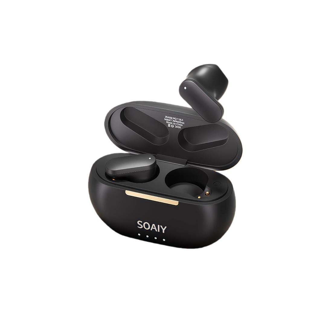 

soaiy Bluetooth Earphones, Semi-In Design, Suitable for Sports, Calls, Noise Reduction, Black чорний