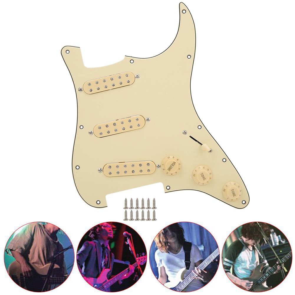 

Предварительно смонтированный комплект звукоснимателей Single Coil Beige Электрогитара Музыкальные инструменты Аксессуары