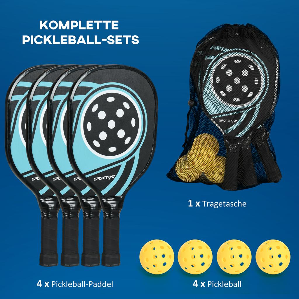 Pickleball Paddles Set with 4 Rackets for Beginner Recreational Players