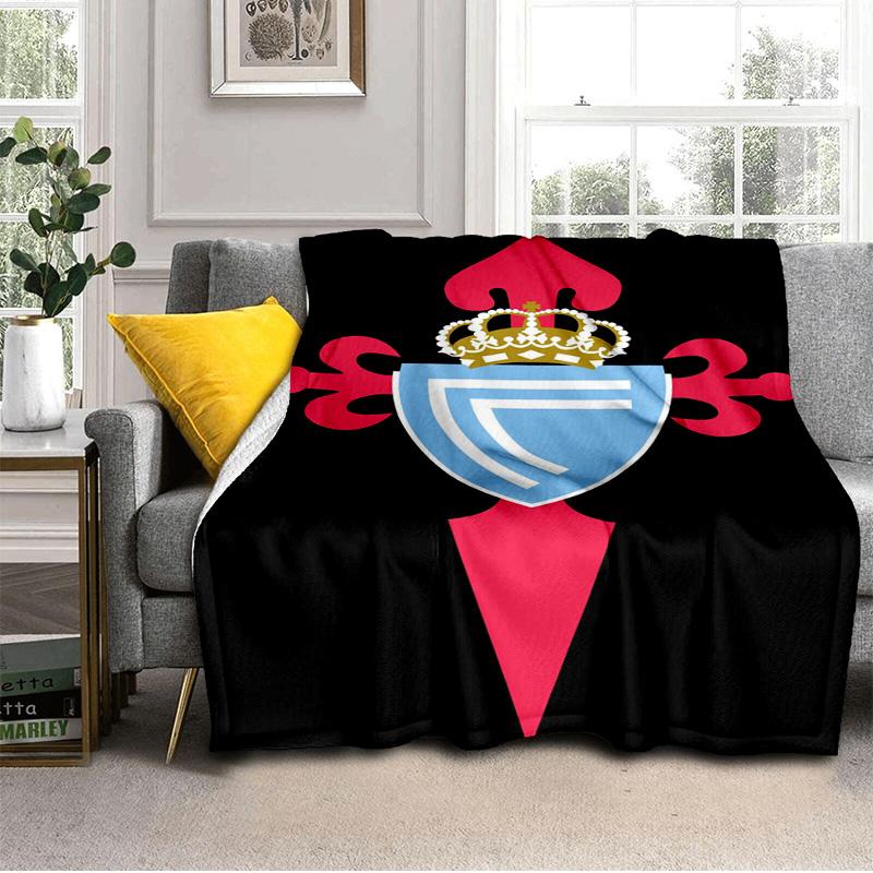 Celta Vigo Wappen Design Decke Outdoor Flanelldecke für Camping, Wandern, Gartenpartys, Picknick-Zubehör, Geschenk für Familie und Freunde