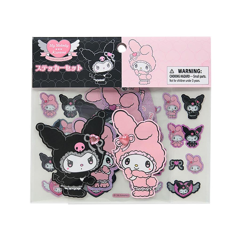 Sanrio Sticker Set Saro My Melody Acrylic Ages 415171 (Mellow Miusa) & Kuromi, Paper, PVC, Resin, 3+,