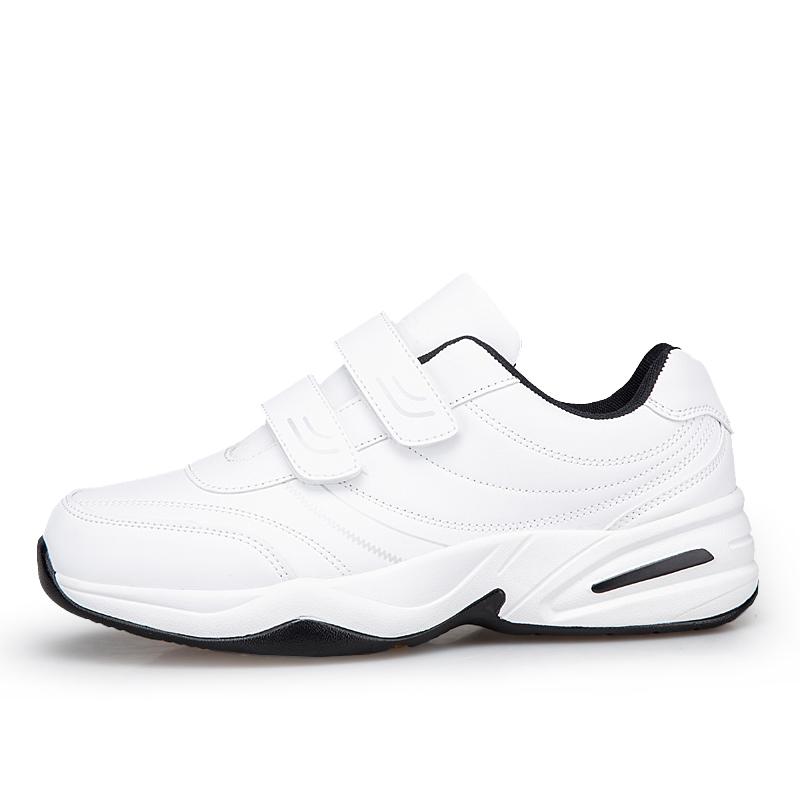 Męskie Regulowane Rzepy Skórzane Trampki Codzienne Buty Sportowe Białe Trampki Masculino Zapatillas Deportivas Tenis