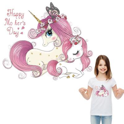 Girl Unicorn Patches Stickers Child Heat Press Appliqued Jeans Stripes Fashion Diy Accessory Sticker Angel Wings Patch