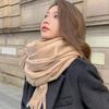 Women's and Men's Thick Warm Cashmere-Like Scarf - Autumn Winter Korean Style with Tassels, Solid Color