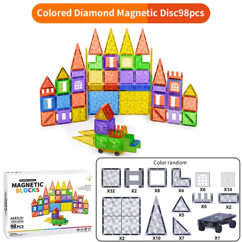 Color Window Drill Surface Color Large Magnetic Sheet Building Block Children'S Magnet Puzzle Toy Assembly Puzzle Magnetic Sheet