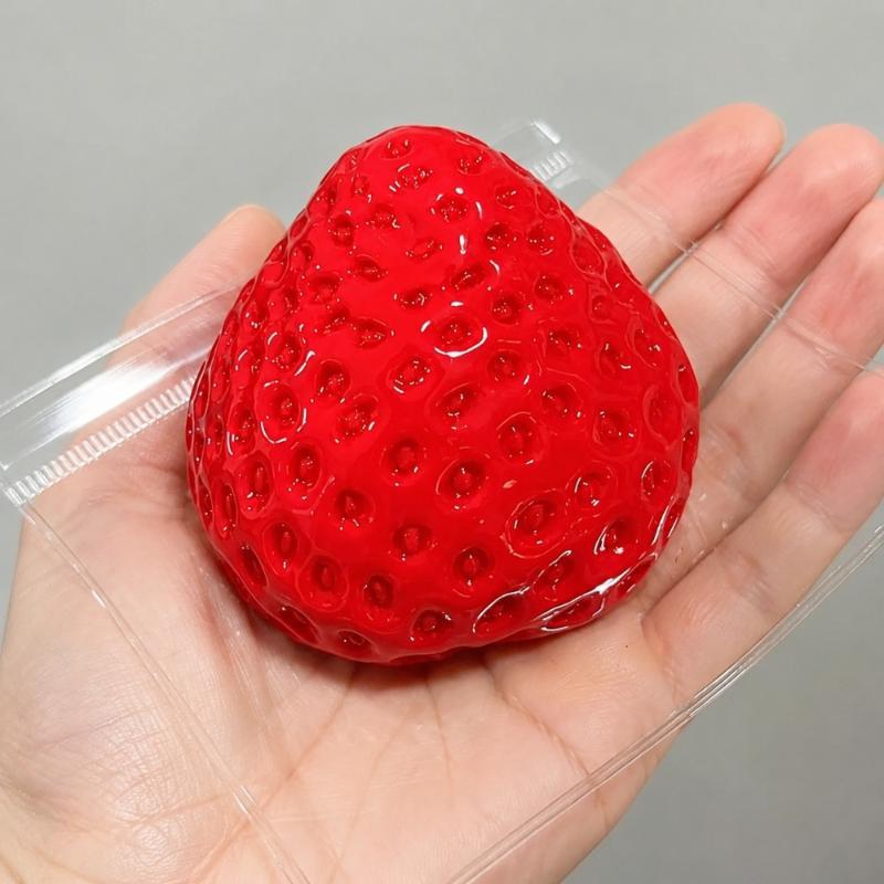 Slow Rising Strawberry Fidget Squeeze Toy Soft Stress Relief Sensory Toy Safe for Kids Adults Home Office