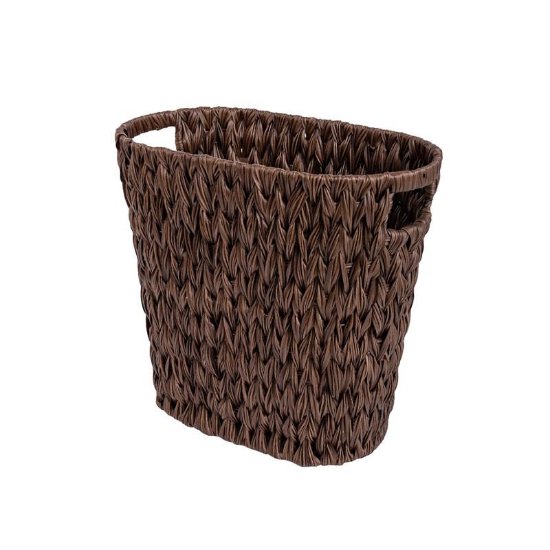 Square Woven Storage Basket With Handle - Modern Minimalist PlasticBasket Office Bedroom Living Room Organizing