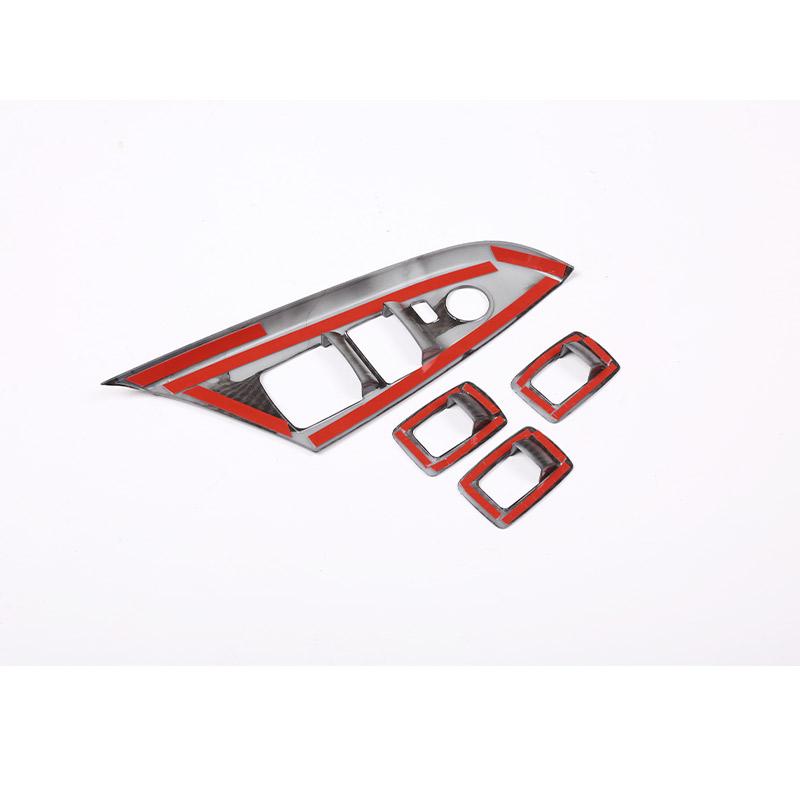 For BMW X3 X4 F25 F26 2011-2017 ABS Carbon fiber Car Window Glass Lift Button Decorative Frame Sticker Car Interior Accessories