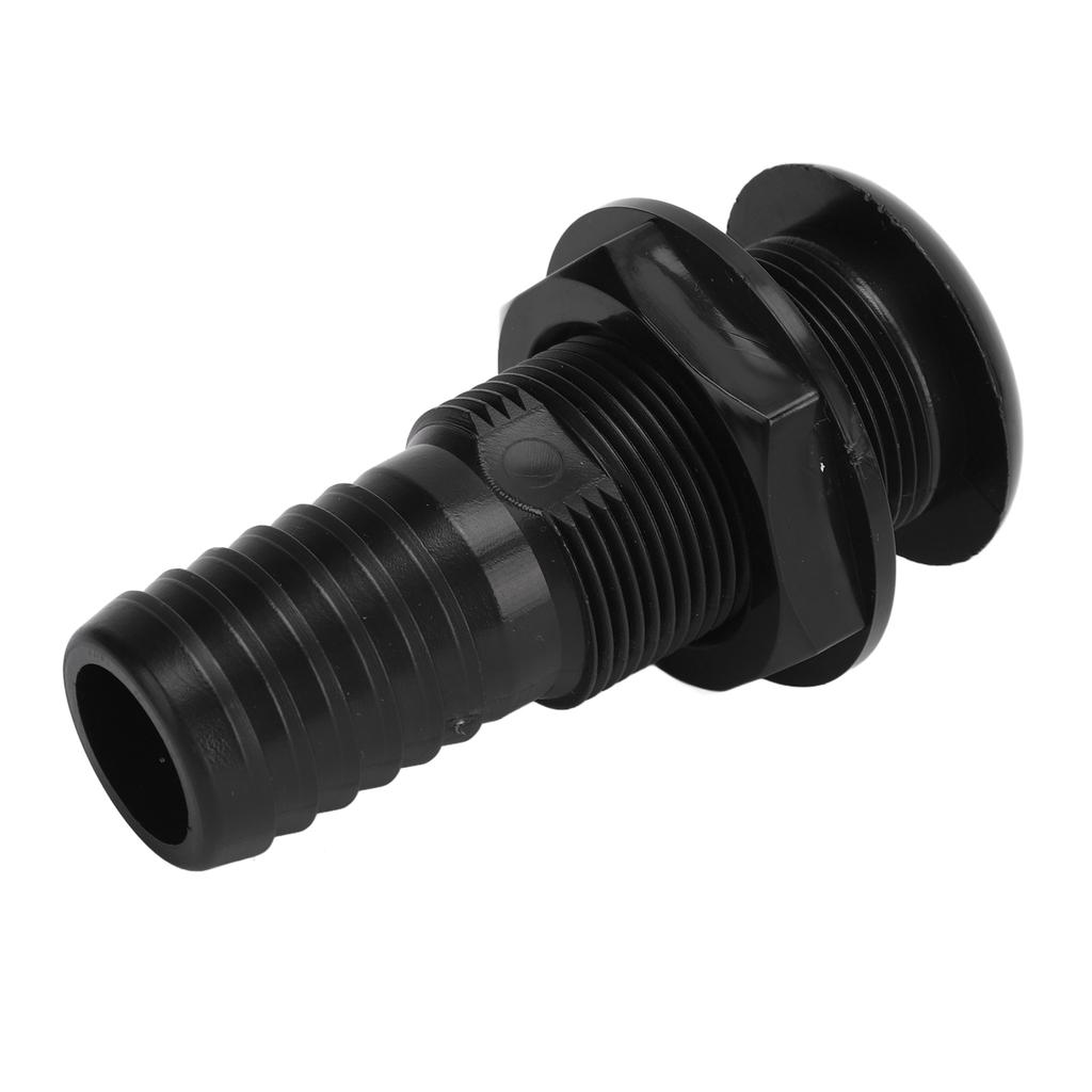Boat Through Hull Connector 29mm Outlet Smooth Drainage Straight Drain Outlet Fittings Boat Plumbing Fittings Black