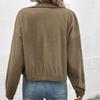 Yiyi Women's Stand-Up Collar Corduroy Jacket - 2025 Autumn/Winter European & American Style