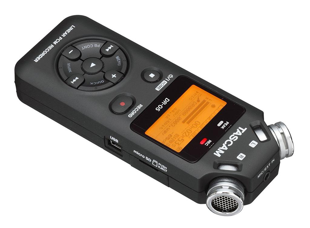 TASCAM Rejestrator liniowy kompatybilny z wielokierunkowym mikrofonem stereo czarny WERSJA 2 PCM/IC 24bit/96kHz DR-05