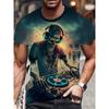 Men'S Summer T-Shirt Featuring 3D Digital Prints with a Trendy Street Graffiti Skull Design Casual And Comfortable Fit