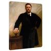 Vintage US-Präsident Theodore Roosevelt Porträt Metallblechschild Wandkunst für Wohnzimmer Arbeitszimmer Bar Dekoration