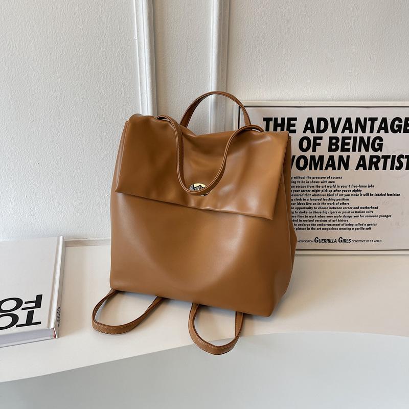 

Korean version of fashion and leisure large-capacity handbag women s 2025 new backpack simple travel backpack коричневий