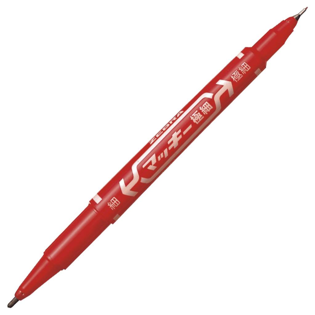Zebra Extra Fine 10 Oil-Based Pen, Maki, Tip, Red, Pens, B-MO-120-MC-R