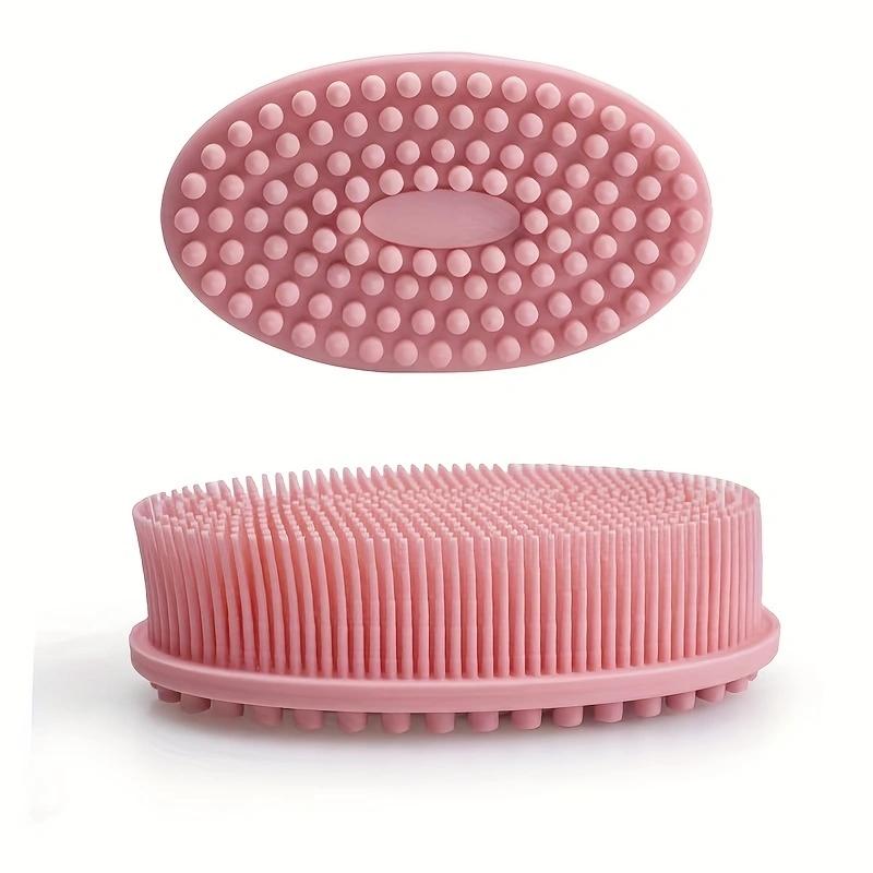 

Bath And Shampoo Brush, Silicone Body Scrubber For Use In Shower, Exfoliating Body Brush, Premium Silicone Loofah, Head Scrubber рожевий
