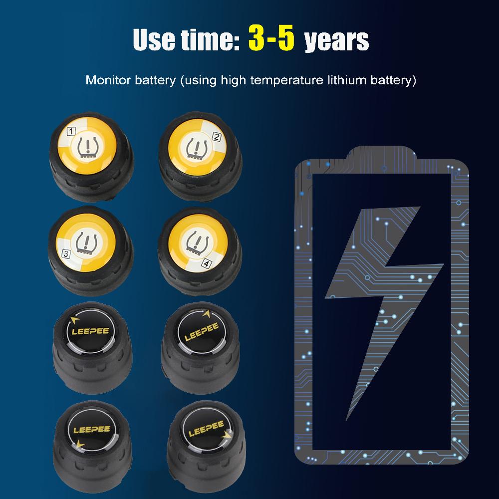 Universal Android iOS BLE TPMS Bluetooth 4.0 5.0 APP Display External Alarm Tire Pressure Sensors Car Tire Pressure Sensor