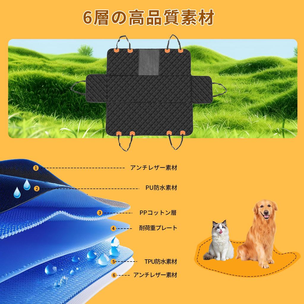 SONGSONG New Design Seat Pet Car Seat Universal Fit for All Car Dog Car Rear Large Capacity Storage Visible Mesh Suitable for All Car All Breeds of