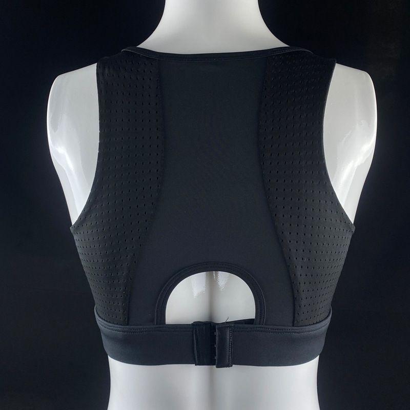 

Большой размер VfU Большой размер Латексная фиксированная грудная накладка Однотонное спортивное нижнее белье Фитнес Йога Жилет Дышащая Красивая спина Black S